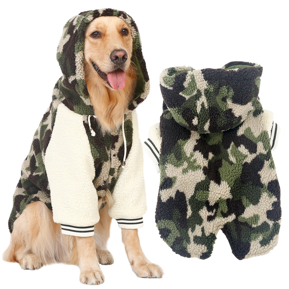 Winter Dog Clothes For Medium Large Big Dogs Golden Retriever Warm Down Jacket 2019 Thickened Camouflage Dog Coat Pets Clothing