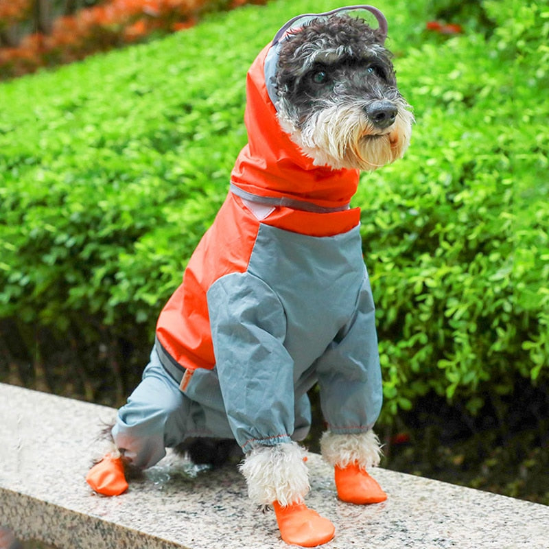 Hoopet Large Dog Raincoat Dog Clothes Transparent Raincoat Light Waterproof Coat Small Dog Raincoat