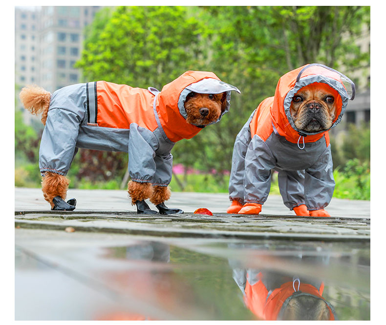 Hoopet Large Dog Raincoat Dog Clothes Transparent Raincoat Light Waterproof Coat Small Dog Raincoat