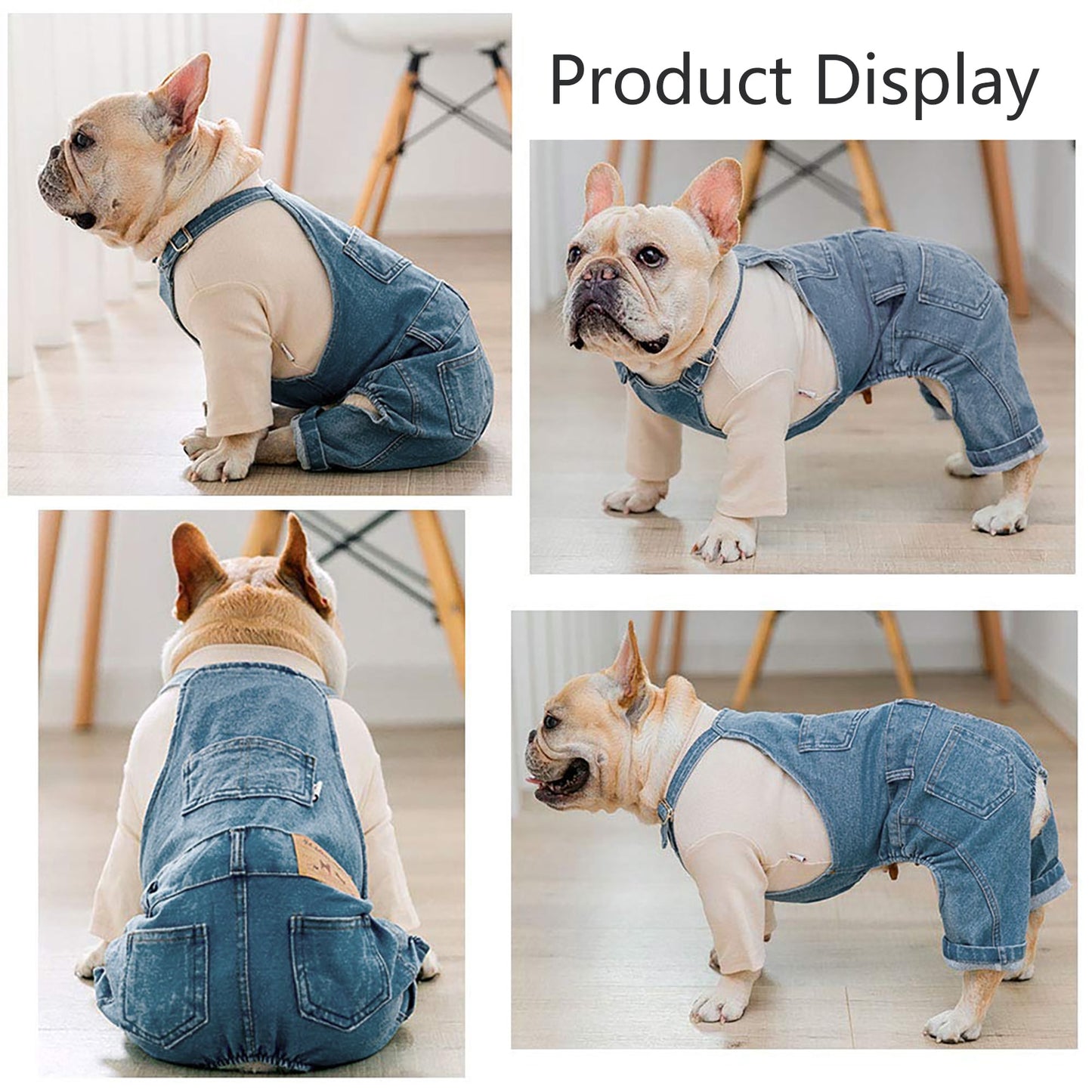 Pet Denim Jumpsuit for all size dogs.