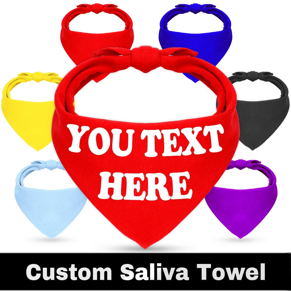 Personalzied Dog Bandanas Pet Scarf Custom Pet Bandana Bib Cotton Dog Puppy Bow Ties Collar Cat Dog Scarf Pet Accessories