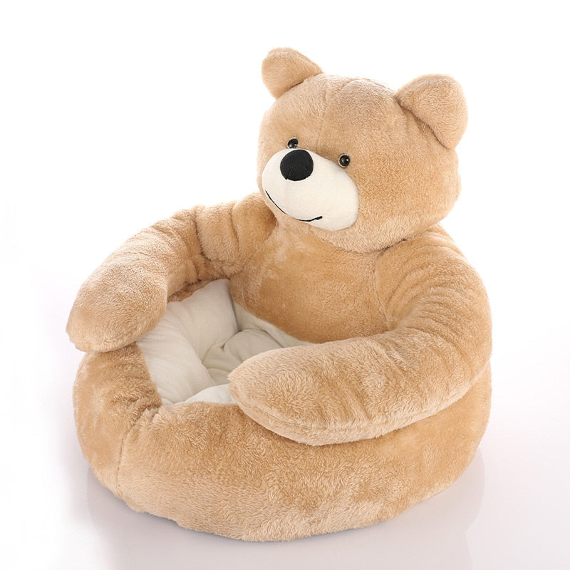 Super Soft Pet Bed Winter Warm Cute Bear Plush Large Puppy Dogs Cushion Sofa.