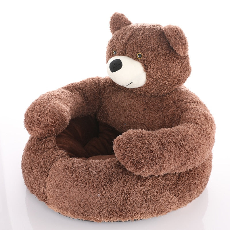 Super Soft Pet Bed Winter Warm Cute Bear Plush Large Puppy Dogs Cushion Sofa.
