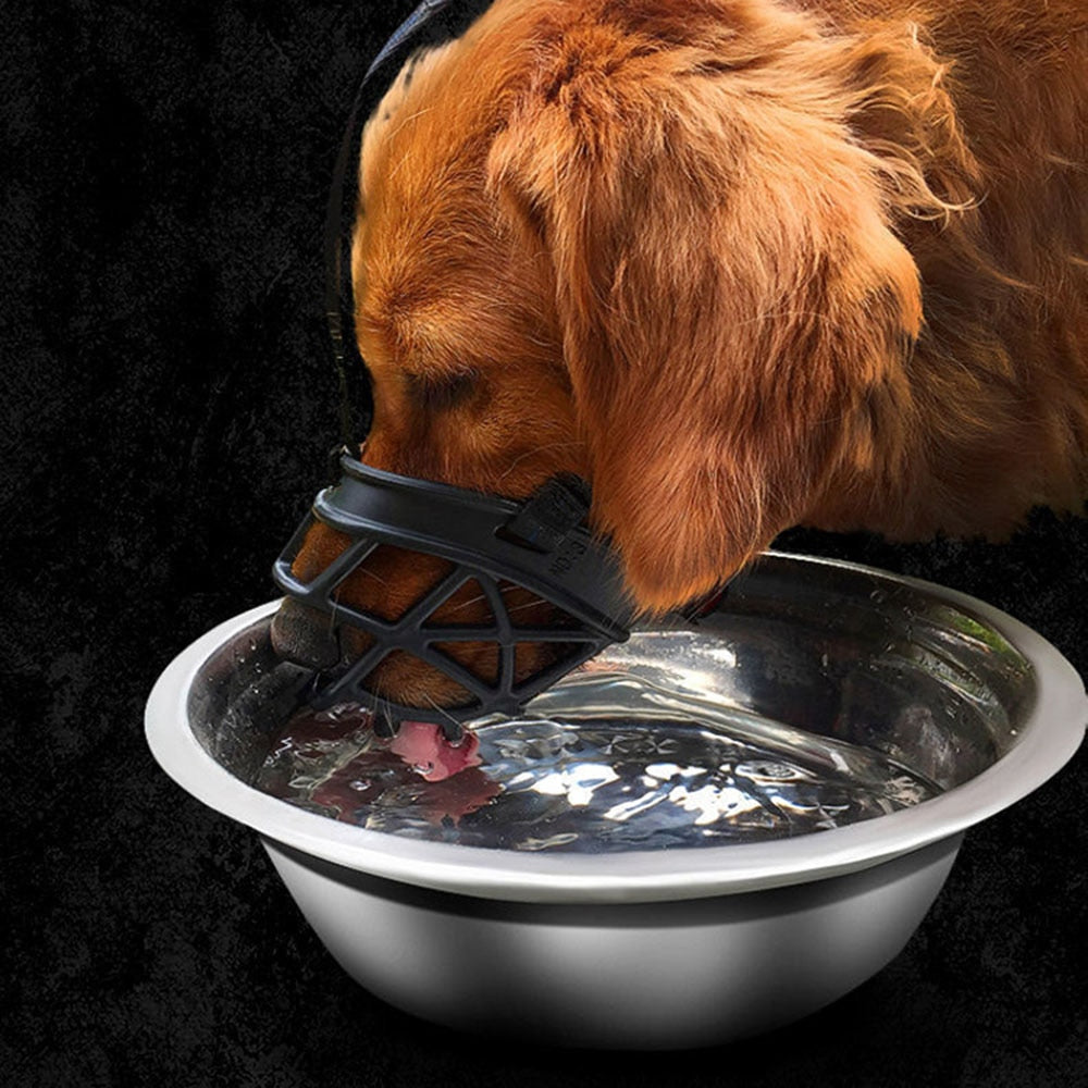 Adjustable Dog Muzzle Soft Silicone Breathable Strong Basket Small Medium-Large X-Large Dogs.