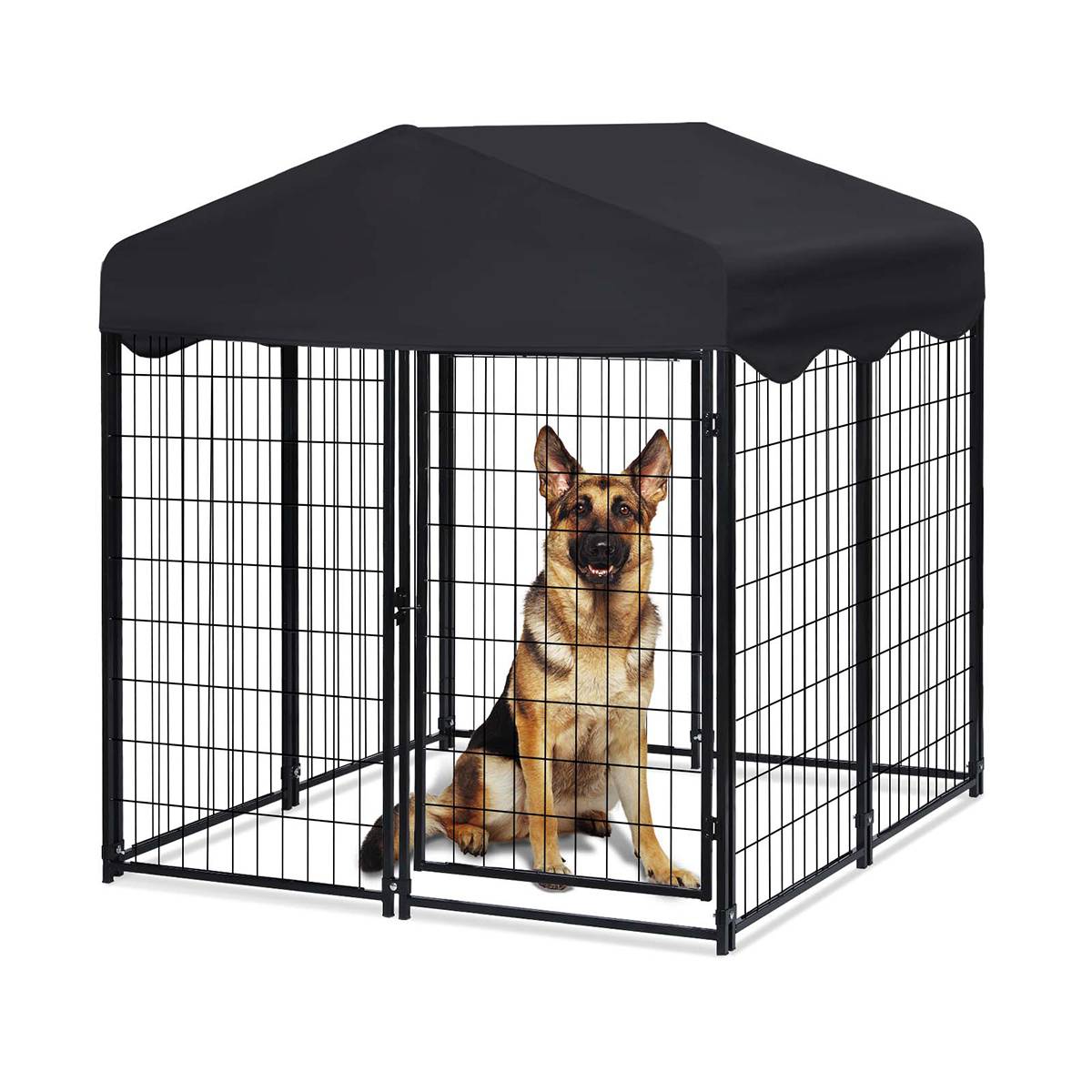 Feet Outdoor Dog Kennel Heavy Duty Metal Doghouse Large Pets Playpen Cage.