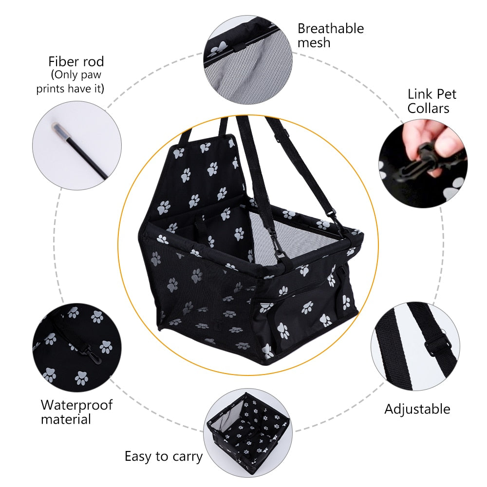 Pet Carrier Dog Car Seat Cover Pad Carry House Cat Puppy Bag Car Travel Folding Hammock Waterproof Dog Bag Basket Pet Carriers