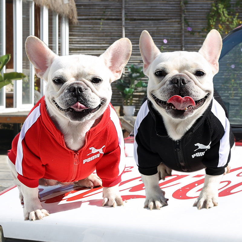 FRENCH BULLLY WARM FLEECE ZIPPER DOG JACKET