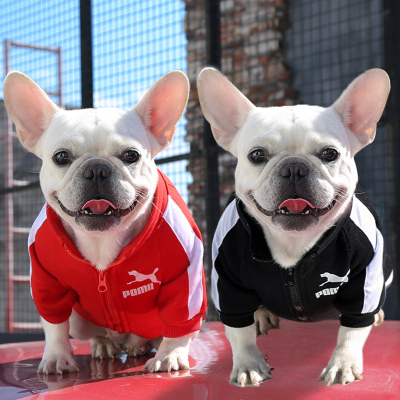FRENCH BULLLY WARM FLEECE ZIPPER DOG JACKET