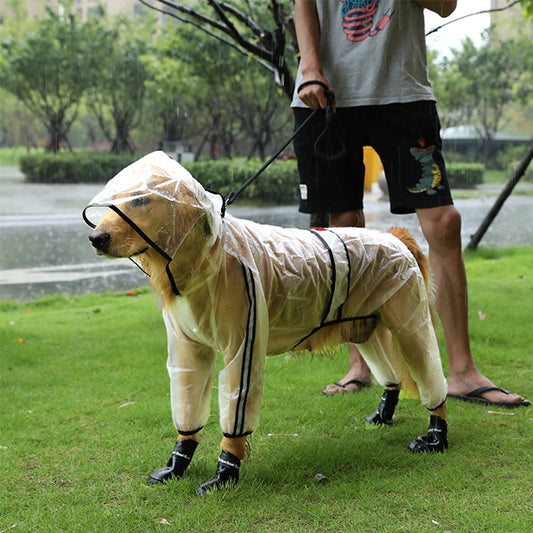 Hoopet Large Dog Raincoat Dog Clothes Transparent Raincoat Light Waterproof Coat Small Dog Raincoat