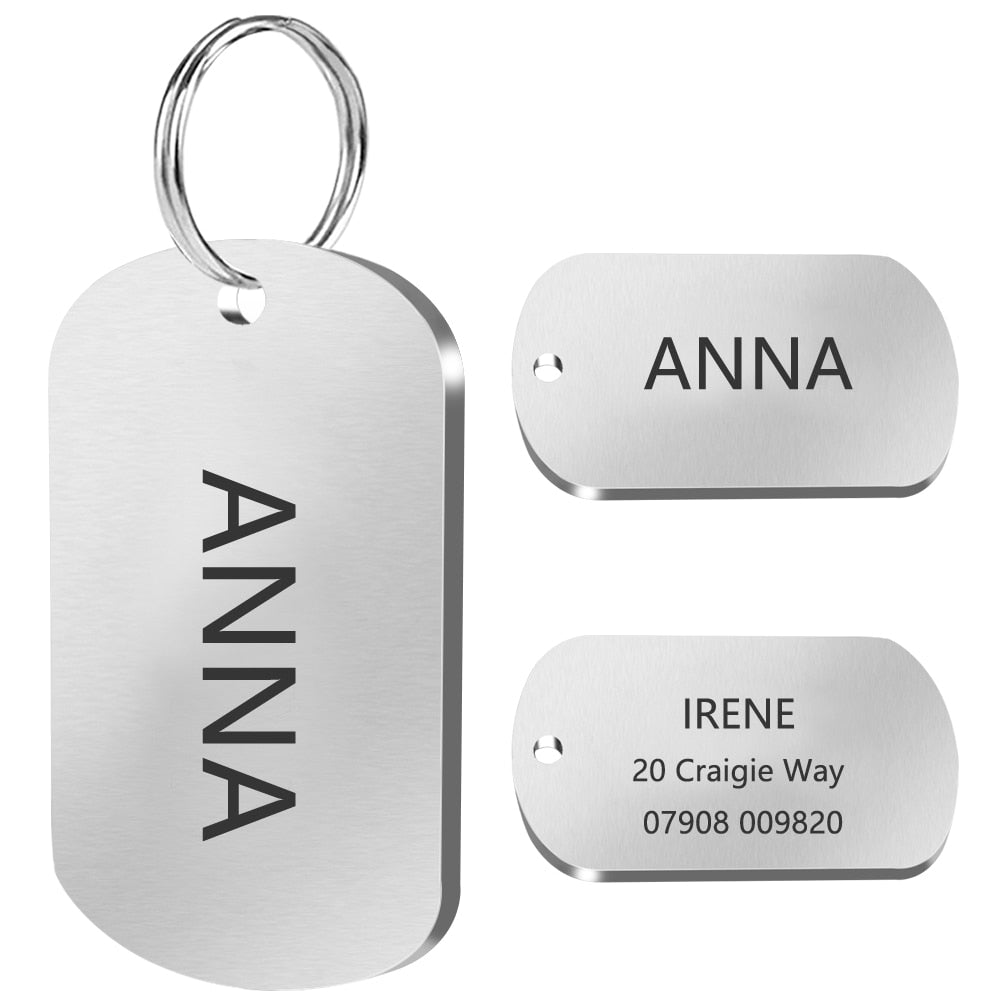 Military Dog ID Tag Stainless Steel Dogs Tags Custom Personalized ID Tag Free Engraved Pet Name Address Phone Number  2 Size M L
