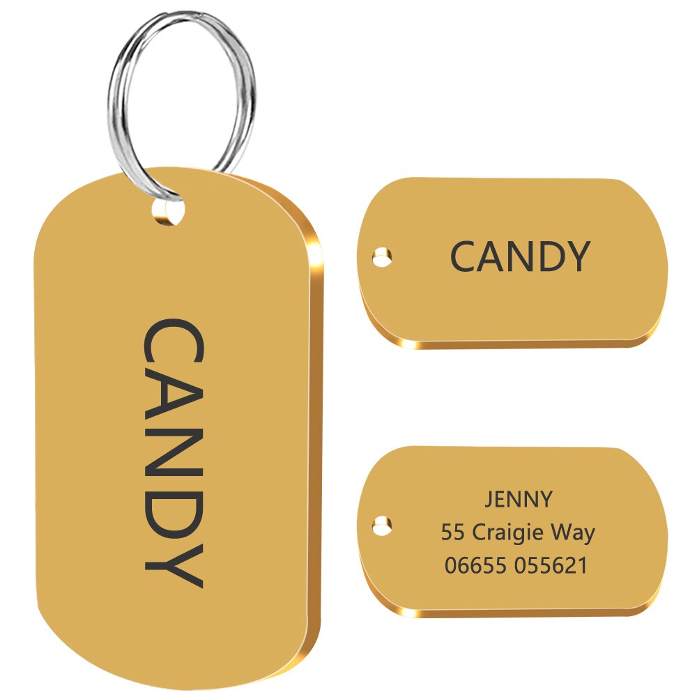 Military Dog ID Tag Stainless Steel Dogs Tags Custom Personalized ID Tag Free Engraved Pet Name Address Phone Number  2 Size M L