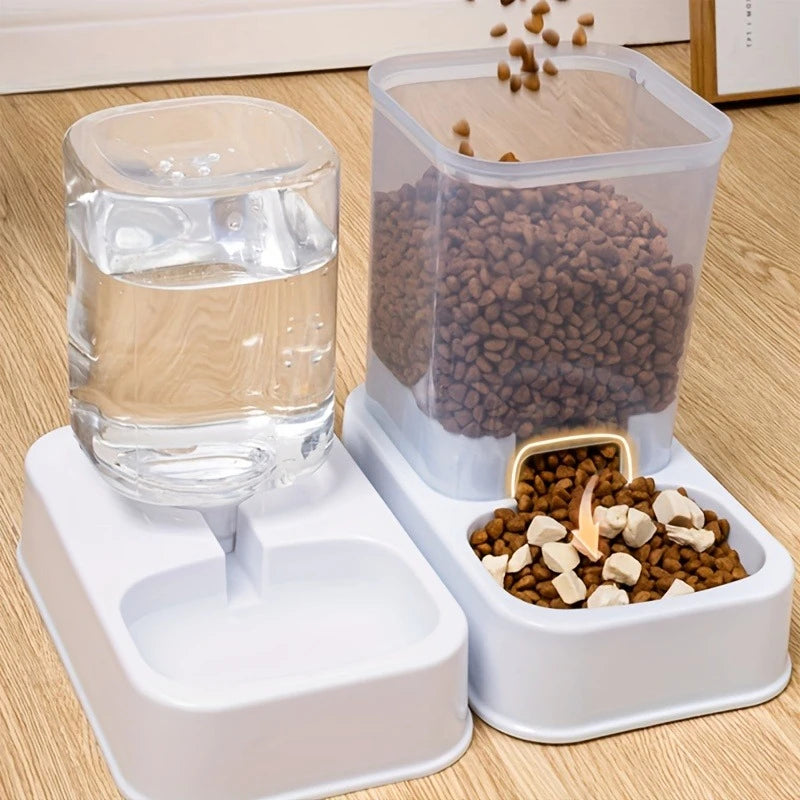 Plastic Dog Feeder with Drinker