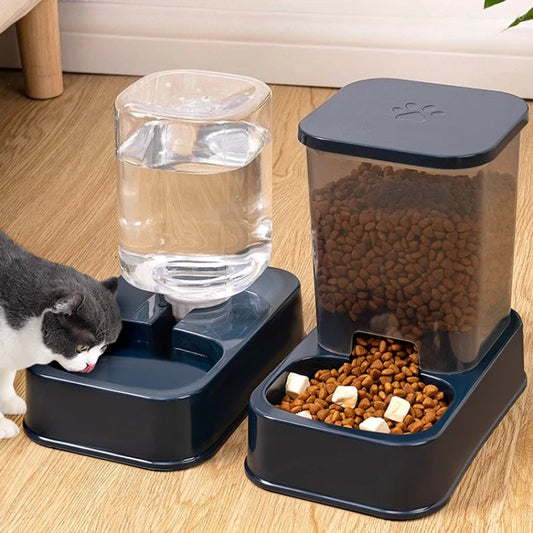 Plastic Dog Feeder with Drinker