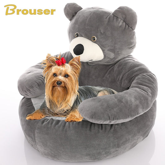 Super Soft Pet Bed Winter Warm Cute Bear Plush Large Puppy Dogs Cushion Sofa.