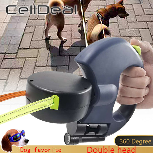 360 Degree Double Head Traction Rope Nylon Dog Universal Leash Automatic Retractable for all size dogs.