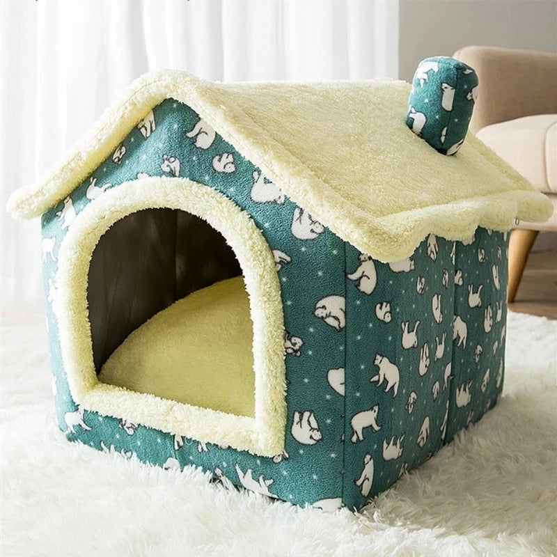 Pet Products Basket Pets Puppy Cave Sofa Foldable Doghouse Kennel Bed Mat for Small Medium Dogs