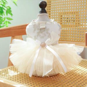 White Bridal Dog Wedding Dress