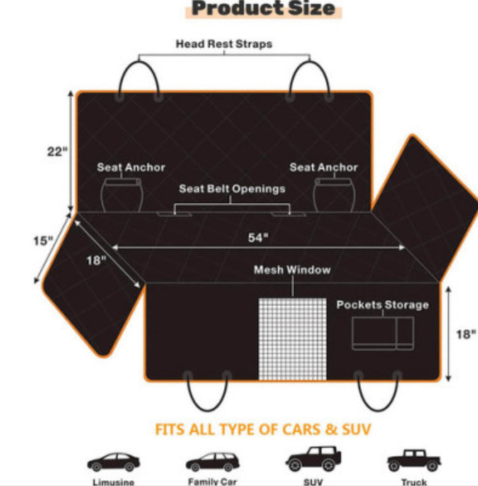 Premium Pet Car Seat Cover Hammock NonSlip Protector Mat Waterproof Cat Dog Back - Image 3